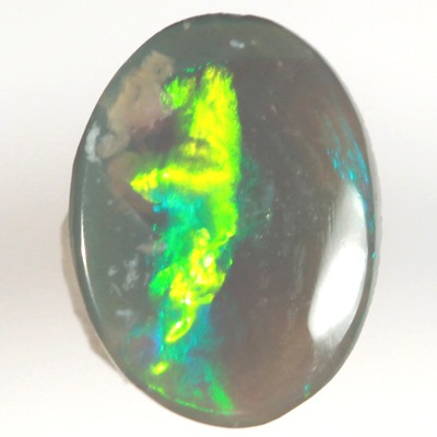 SOLID SEMI BLACK OPAL Bright green rolling flashes